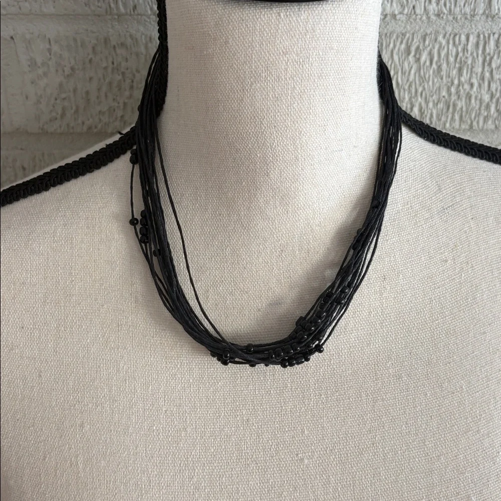 Sajen Abalone Shell Teardrop Statement Pendant Beaded Cord Necklace 18" - Picture 8 of 12